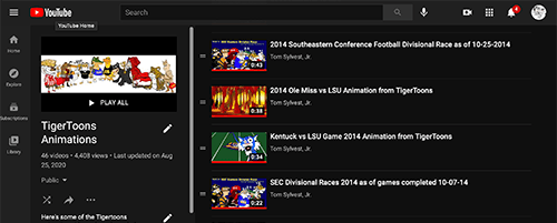 YouTube TigerToons Animations Playlist